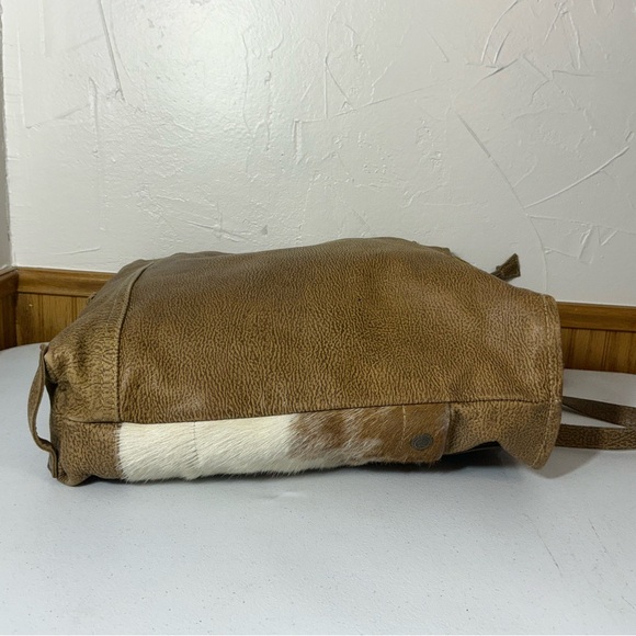 Myra Hair On Cowhide Leather Purse Western Bag Tote Cowgirl Double Handle - Picture 7 of 13